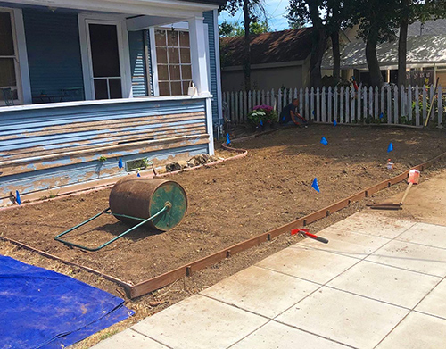 Grass area was largely readied by homeowner